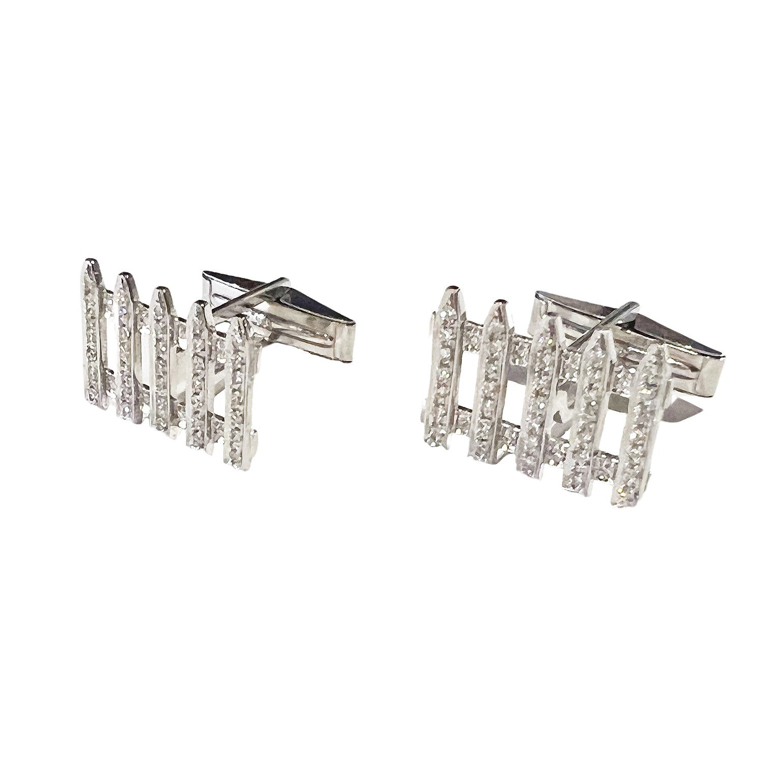 Coco &amp; Om - &quot;THE MANOR&quot; Diamond Cuff Links in White Gold