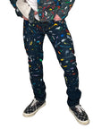 DAMIAN ELWES - "Number 102" - Hand Painted Jeans by Damian Elwes