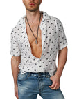 elevenPARIS - "BUTTERFLIES" Short Sleeve Button Down Shirt