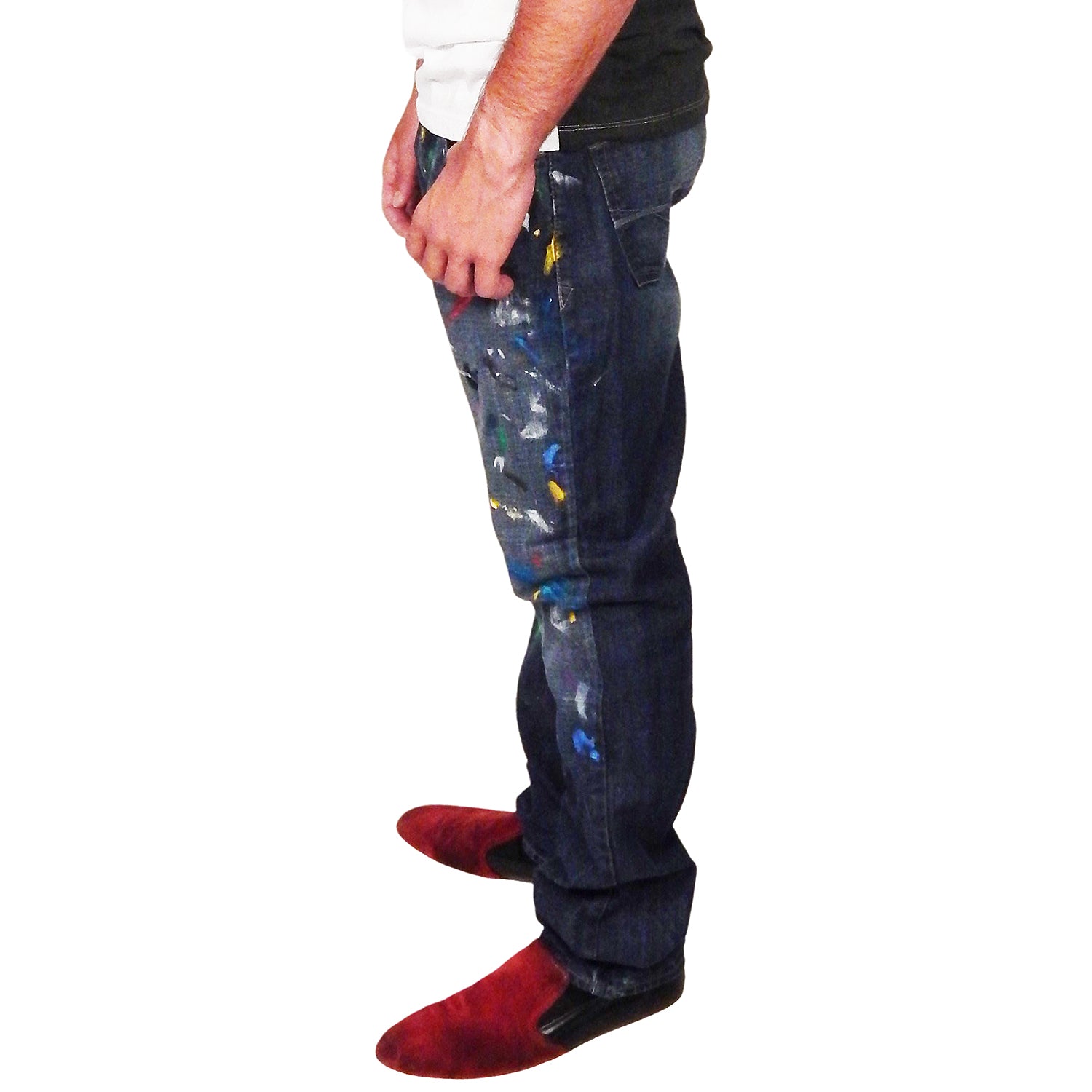 DAMIAN ELWES - &quot;Number 81&quot; - Hand Painted Jeans by Damian Elwes