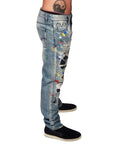 DAMIAN ELWES - "Number 49" - Hand Painted Jeans by Damian Elwes