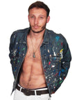 DAMIAN ELWES - "Number 87" - Hand Painted Denim Jacket by Damian Elwes