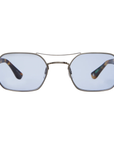 Garrett Leight - "GOLDIE" Sunglasses in Brushed Silver/Bio Spotted Tortoise Frames w/ Pacifica Lenses