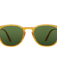 Garrett Leight - "KINNEY" Sunglasses in Butterscotch Frames with Pure Green Lenses
