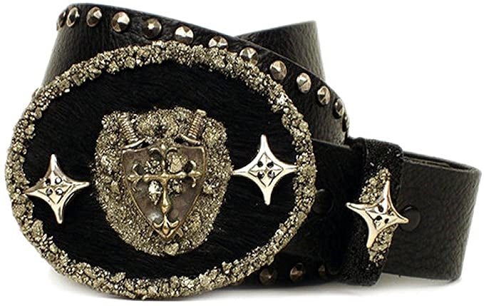 I.V.Y. - &quot;DARK ROYALTY SHIELD&quot; Buckle in Sterling Silver and Swarovski Crystals