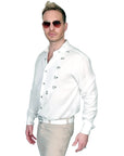 Men's John Richmond - "OCCHIELLO" Eyelet Accented Shirt in White