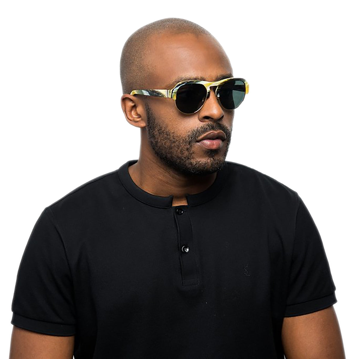 HADID - "NOMAD" Sunglasses in Horn and Gold