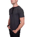 Prospective Flow - "OTARU" Henley Tee in Heather Black