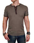 Prospective Flow - "OTARU" Henley Tee in Heather Olive