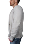 John Richmond - "VANADIS" Distressed Knit Cardigan in Bone