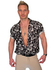 Men's John Richmond - "ROSES & RICHMOND" Short Sleeved Shirt