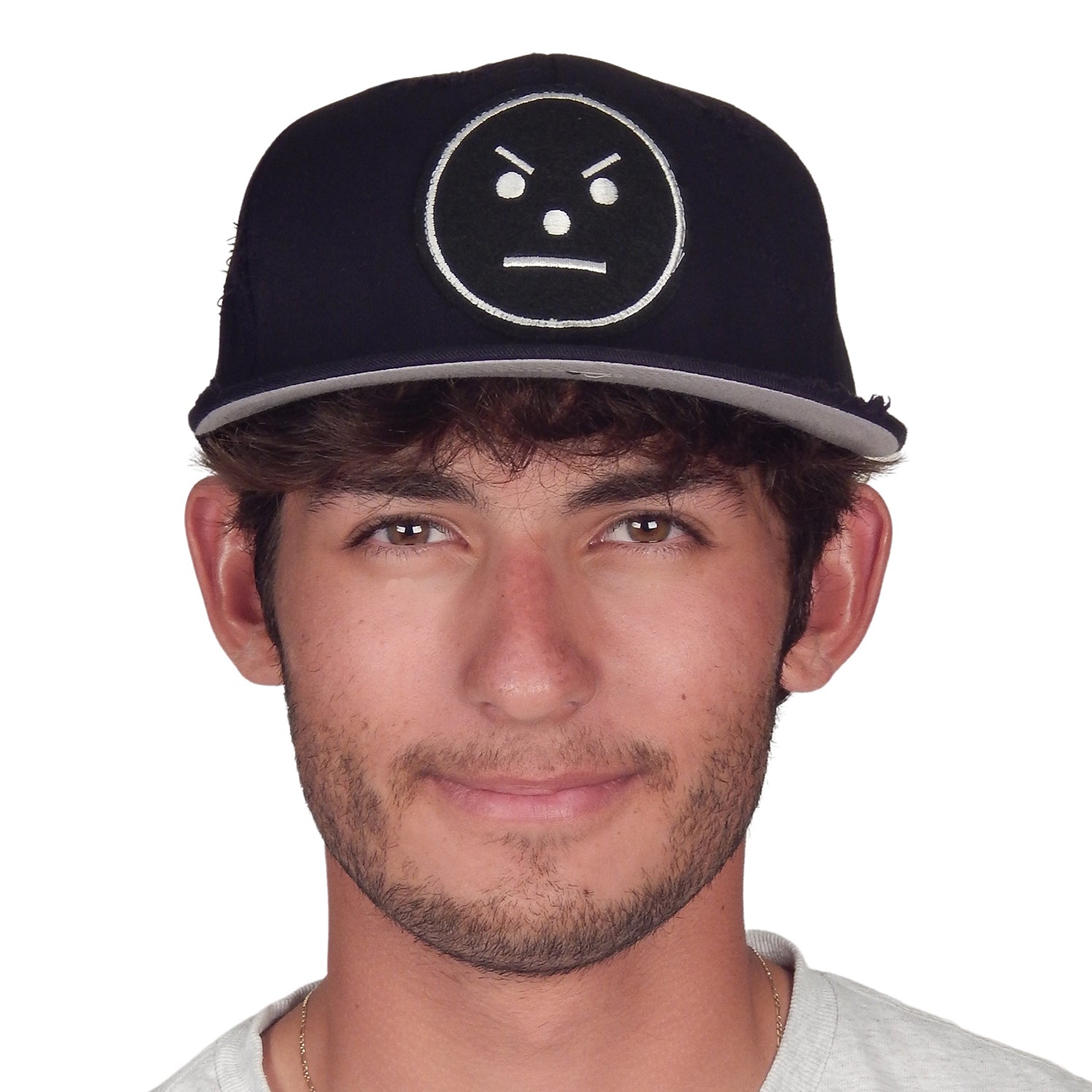 Guy Wearing Flat Billed Hat