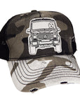 J. RANSOM Collection - "SNOWMAN in G WAGON" Grey Camouflage Trucker Hat