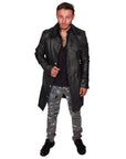 Men's JUNKER DESIGNS - "CAMERON" Custom Lambskin 3/4 Trench Jacket
