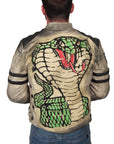 JUNKER DESIGNS - "SERPENT" Leather Biker Jacket in Off-White