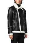 John Richmond - "BARTONE" Vegan Shearling Trim Jacket