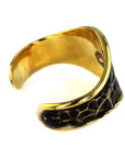KING BABY - "HAMMERED SHIELD" Textured Cuff in Gold Alloy