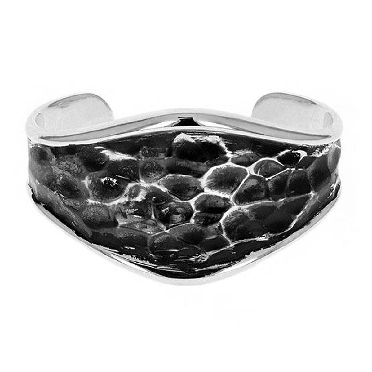 KING BABY - &quot;HAMMERED SHIELD&quot; Textured Cuff in Sterling Silver