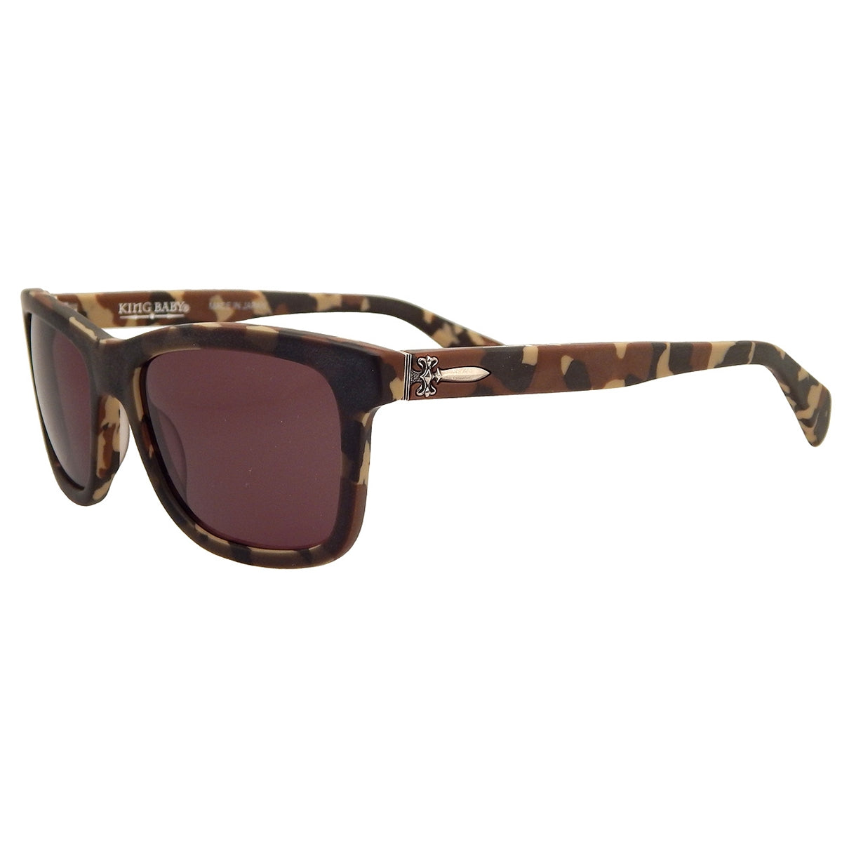 KING BABY EYEWEAR - &quot;T-BONE&quot; Sunglasses in CAMO with Sterling Silver DAGGER