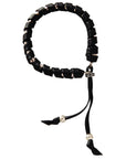 KING BABY - "SILVER AND BLACK" Leather and Silver Wrapped Bracelet