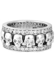 King Baby - "WIDE BAND SKULL RING" with Brilliant CZs