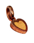 MARCOS - "MINI HEART PENDANT" in Copper with Inlaid Yellow Box Elder Wood