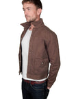 Men's PROSPECTIVE FLOW - "LAWRENCE" Denim Jacket in Olive Brown