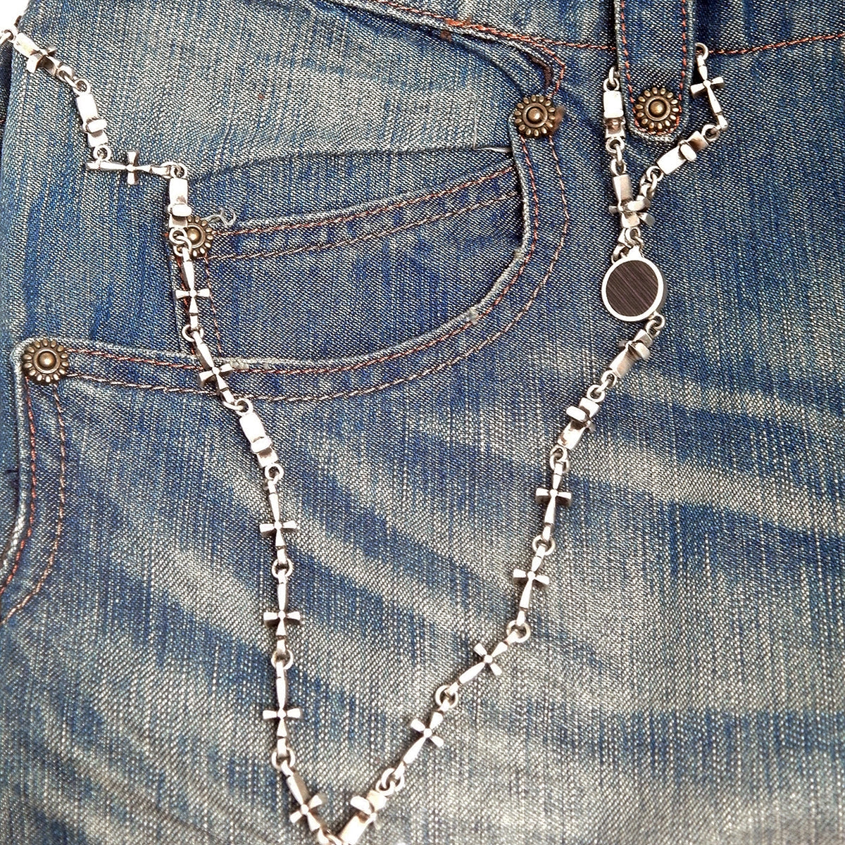 MARCOS - &quot;CROSS&quot; Wallet Chain  in Sterling Silver