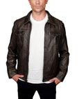 Missani Le Collezioni - "PICCOLI" Leather Jacket in Olive