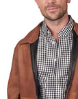 Missani Le Collezioni - "DUO" Reversible Leather Jacket in Brown and Black