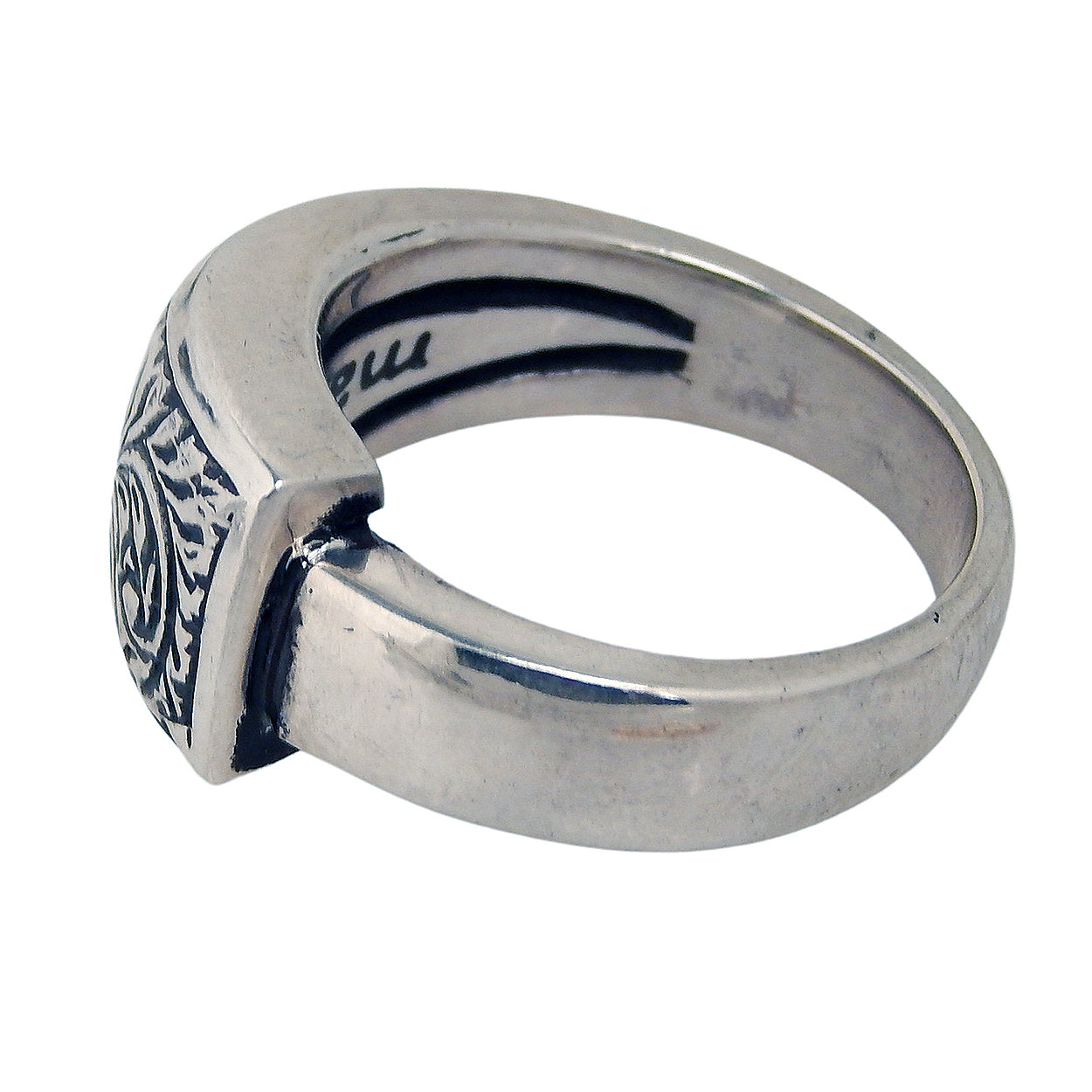 MARCOS - &quot;SCROLL&quot; Inscribed Sterling Silver Ring