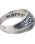 MARCOS - "PYRAMID" Inscribed Sterling Silver Ring