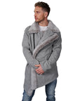OBELISK - "CHEMIN" Zipped Knit Grey Cardigan
