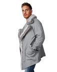 OBELISK - "CHEMIN" Zipped Knit Grey Cardigan