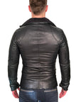 Men's OBELISK - "BONDING" Black Leather Jacket