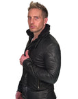 Men's OBELISK - "BONDING" Black Leather Jacket