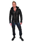 Men's OBELISK - "BONDING" Black Leather Jacket