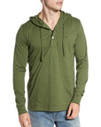 Men's PSYCHO BUNNY - "DELANO" Placket Hoodie in Clover