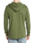 Men's PSYCHO BUNNY - "DELANO" Placket Hoodie in Clover