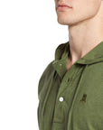 Men's PSYCHO BUNNY - "DELANO" Placket Hoodie in Clover