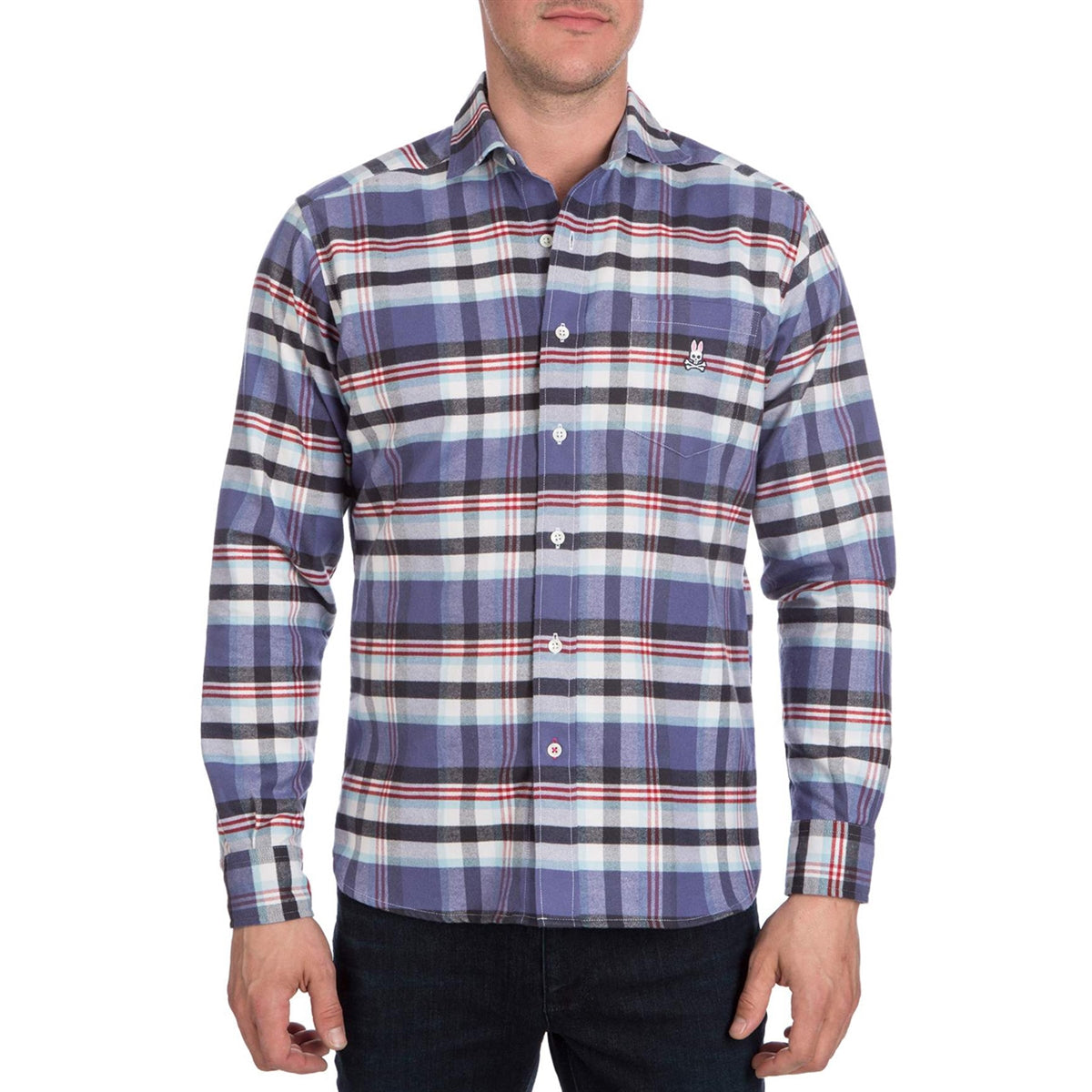 Men's PSYCHO BUNNY - "FLANNEL SHIRT" in FIG