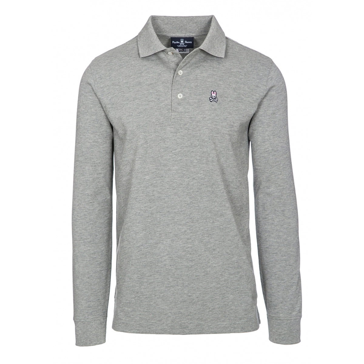 Men's PSYCHO BUNNY - "LONG SLEEVED POLO" in Grey