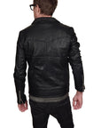 RELIGION - "CUTTER" Leather Jacket in Jet Black