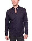 RELIGION - "SKULL" Button Down Dress Shirt in JET Black