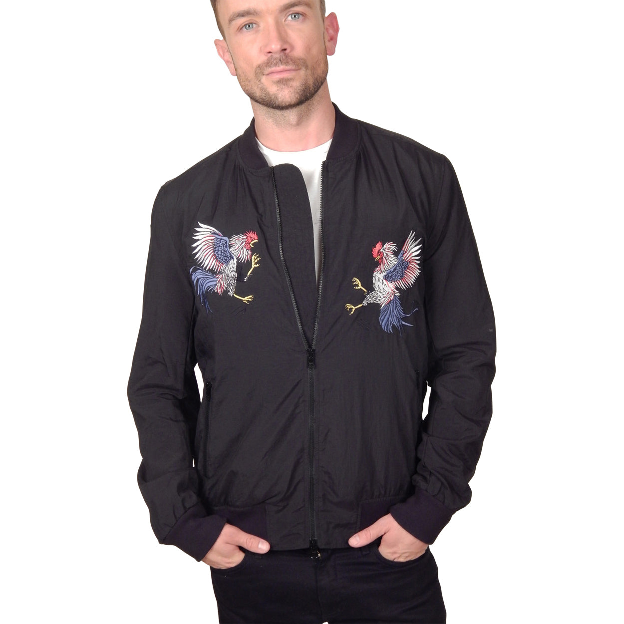 RELIGION - &quot;FIGHTING COCK&quot; Embroidered Bomber Jacket