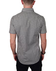 RELIGION - "INSIGHT" Checked Short Sleeve Shirt in Black and White