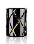 Skogsberg & Smart - "CUT CRYSTAL" Hurricane/Vase/Ice Bucket in Black - 7"H x 5.5"D