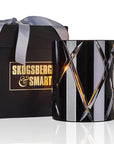 Skogsberg & Smart - "CUT CRYSTAL" Hurricane/Vase/Ice Bucket in Black - 7"H x 5.5"D