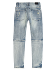 Smoke Rise - "HALFORD" Layered Heavy Rip & Repair Jeans in Aspen Blue