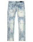 Smoke Rise - "ROLLINS" Plaid Backed Distressed Jean in Ramsey Blue